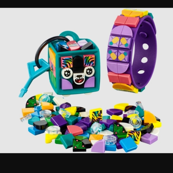 LEGO DOTS Neon Tiger Bracelet & Bag Tag 41945 DIY Craft Kit Bundle; 188pcs - Picture 6 of 6